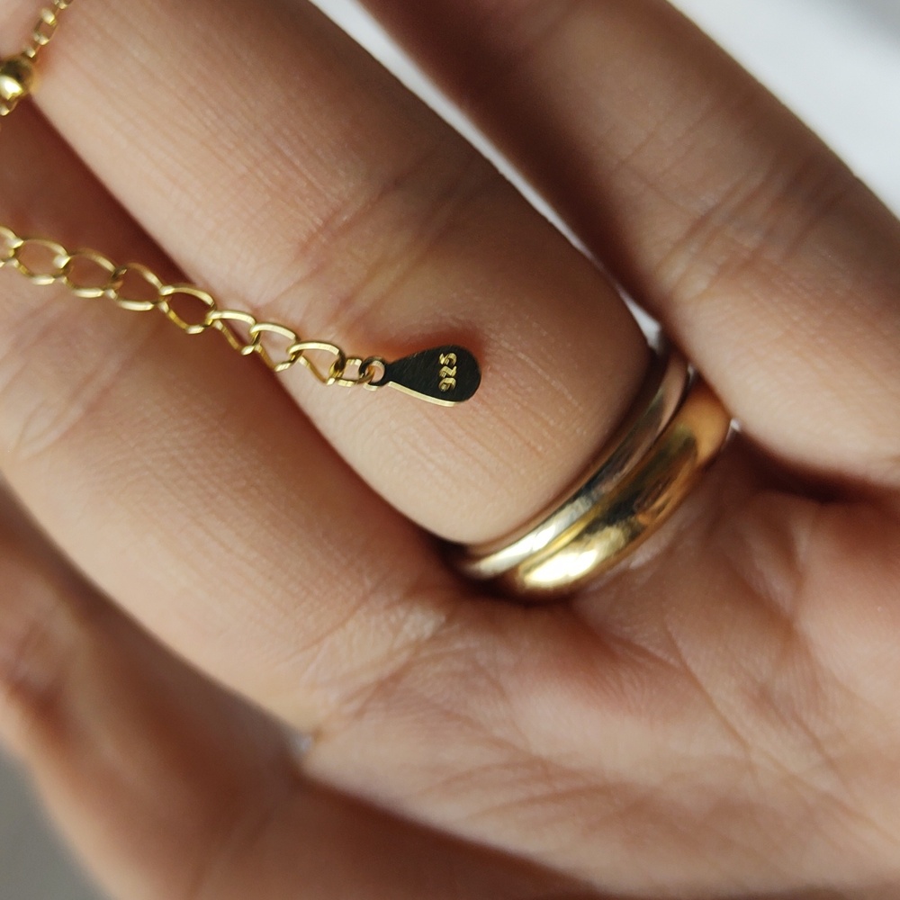 Beaded moissanite vermeil bracelet - Picture 6 of 10